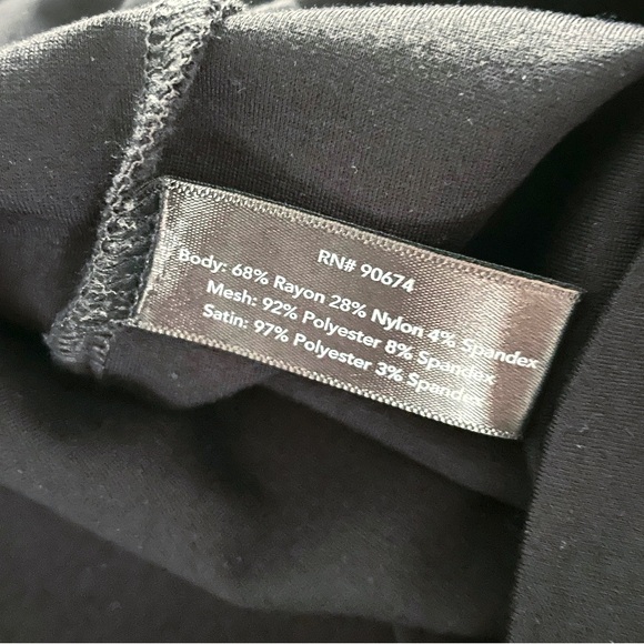 Boston Proper Black Sheer Mesh Panel Dress White Collar Cuffs Size 10 - Picture 11 of 11